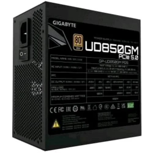 Gigabyte UD850GM PG5 Alimentatore 850 W Modulare 80+ Gold PCI-E 5.0 PFC Attivo ATX