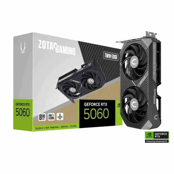 Zotac Nvida Geforce RTX 5060 Twin Edge 8GB GDDR7 DLSS4 Dual Fan PCI Express 5.0 16X - 1 x HDMI 3 x Displayport