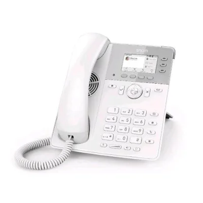Snom D717 Telefono Fisso IP con 6 Account Sip Display a Colori Porta USB Attaco Cuffia 2 Porte Gigabit LAN White