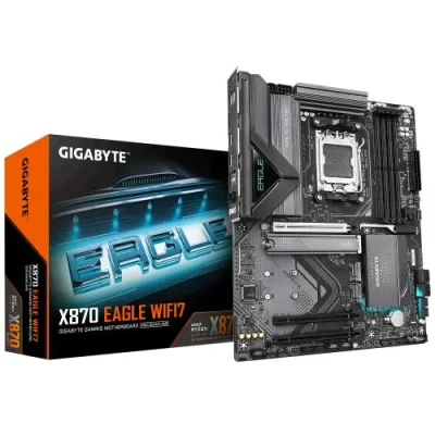 Gigabyte X870 EAGLE WI-FI 7 Scheda Madre - Supporta CPU AMD Ryzen 9000, VRM a 14+2+2 fasi, fino a 8000MHz DDR5 (OC), 1xPCIe 5.0, Wi-Fi 7, LAN 2.5GbE, USB 4