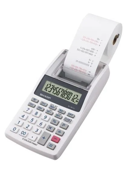 Sharp EL1611V Calcolatrice da Scrivania con Stampa 12 Cifre Alimentazione Rete Colore Grigio/Bianco