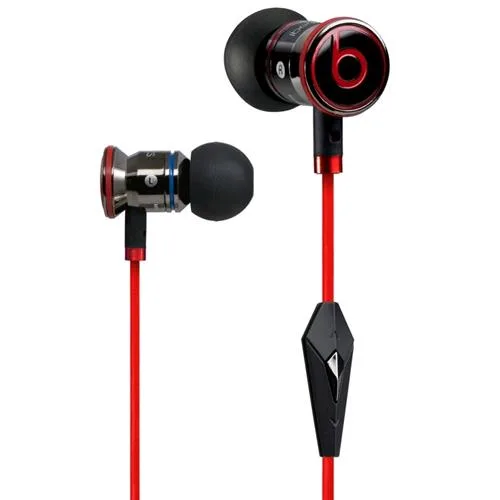 Beats Auricolari con Microfono Jack 3.5 mm Colore Nero/Rosso