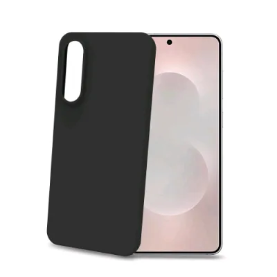 Celly Samsung Galaxy S25 Edge Cover in Morbido Tpu Finitura Soft-Touch Rivestimento Interno in Microfibra Anti-Graffio Nero