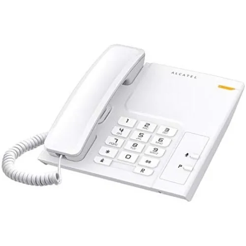 Alcatel T26 Telefono da Tavolo a Filo Indicatore Luminoso Chiamata in Arrivo - Tasto Richiamata - Tasto Mute - Suoneria a 3 Livelli - Montaggio a Parete - Bianco