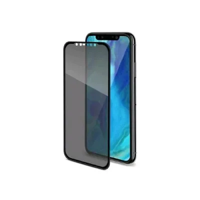 Celly Apple iPHONE XS Max Privacy 3D Proteggi Schermo in Vetro Temperato con Filtro Privacy Nero Trasparente