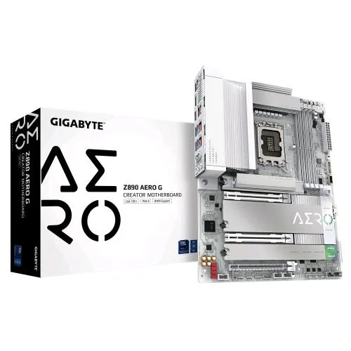 Gigabyte Z890 Aero G Scheda Madre - Supporta CPU Intel Core Ultgigabyte Z890 Aorus Elite x Ice Scheda Madre - Supporta CPU Intel Core Ultra (Serie 2), VRM a 16+1+2 Fasi, fino a 9500MHz DDR5 (Oc), 1XPCIE 5.0 + 4XPCIE 4.0, Wi-Fi 7, LAN 2.5GBE, Thunderb