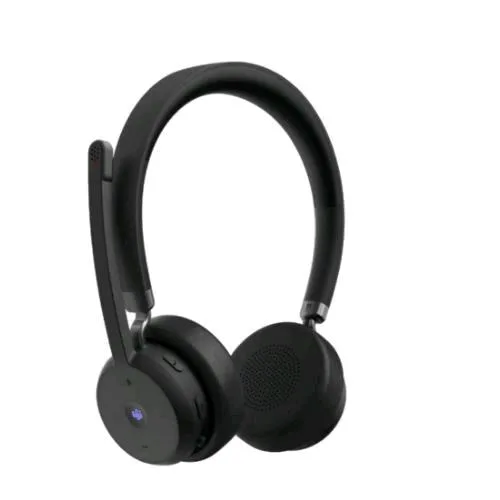 Lenovo Cuffie con Microfono Wireless VOIP (Teams) Cancellazione Attiva del Rumore Bluetooth 5.3 Nero