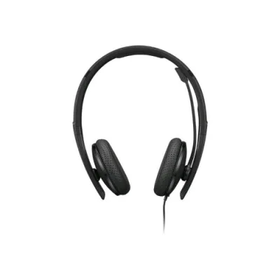 Lenovo Cuffie VOIP Stereo con Microfono Cablate USB-C con Adattatore Ad USB-A Certificate Zoom Nero