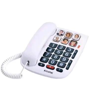 Alcatel TMAX10 Plus Telefono da Tavolo per Anziani Suoneria Potenziata Vivavoce Tasti Memoria con Foto Compatibile con Apparecchi Acustici Bianco