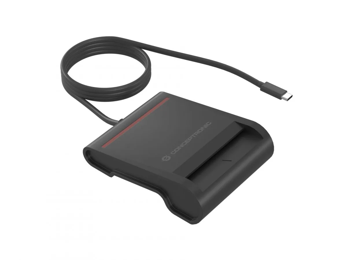 LETTORE SMART CARD USB C 2.0 BK SMART ID PLUG&PLAY CAVO 0,9MT
