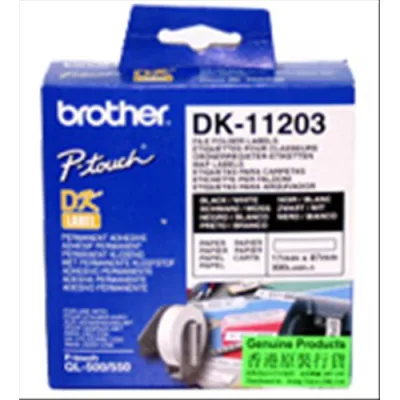 Brother DK11203 Conf 300 Etichette 87X17 mm Adesive Bianco Opaco