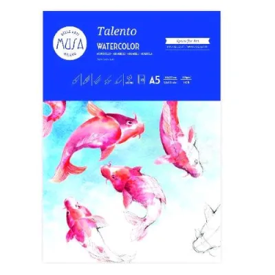 CWR Talento Blocco da Disegno 14.8X21 cm 300g 10 Fogli Carta Liscia Bianco