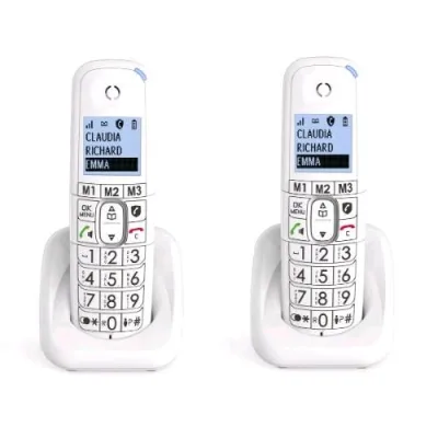 Alcatel XL785 Duo Telefono Analogico/DECT Cordless con Vivavoce Funzione Smart 30 Minuti di Segreteria Telefonica Funzione Vip 3 Tasti Memoria Diretta Bianco