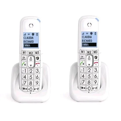 Alcatel XL785 Duo Telefono Analogico/DECT Cordless con Vivavoce Funzione Smart 30 Minuti di Segreteria Telefonica Funzione Vip 3 Tasti Memoria Diretta Bianco