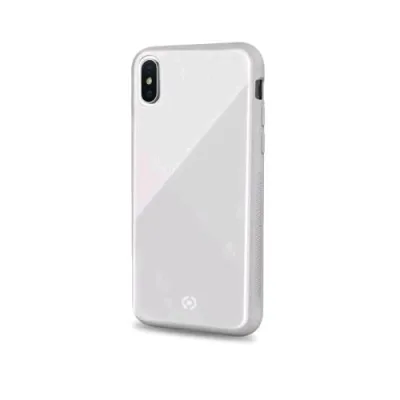 Celly Apple iPHONE XS/X Custodia in Tpu + Vetro Temperato Bianco