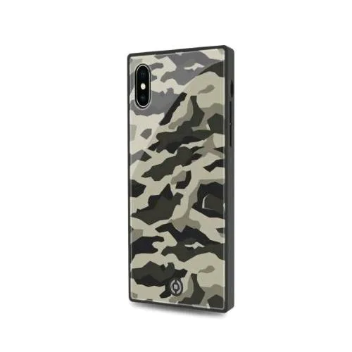 Celly Apple iPHONE XS/X Custodia in Tpu + Vetro Temperato Mimetico Grigio