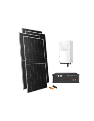 Kit fotovoltaico monofase 7140W inverter 6kW Solis accumulo litio 4.8kWh Pylontech US5000