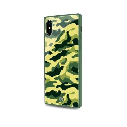 Celly Apple iPHONE XS/X Custodia in Tpu + Vetro Temperato Mimetico Verde