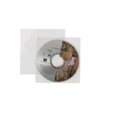 Favorit Buste Porta CD Singolo in PP CM 12X12 Buccia D'arancio Apertura Lato Superiore Trasparente Conf 25 Pz.