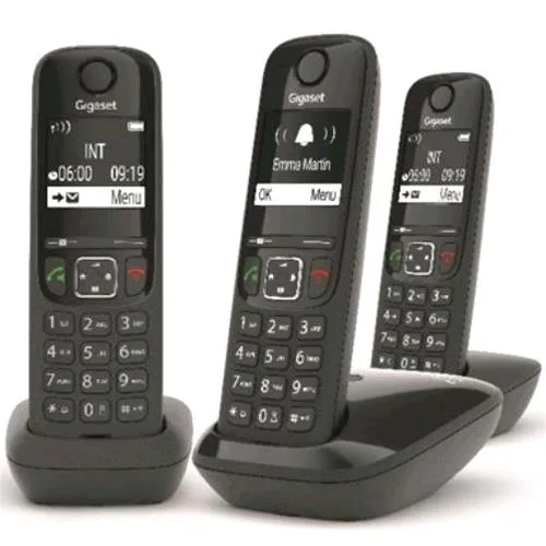 Gigaset AS690 Trio Cordless DECT + 2 Aggiuntivi Black