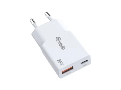 ALIMENTATORE 20W GAN 2 PORTE SLIM W 1*USB C+1*USB A QC+PD3.0