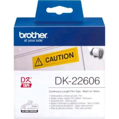 Brother DK22606 Nastro Stampanti a Trasferimento Termico 62MMX15.24MT Colore Giallo Stampa Nero
