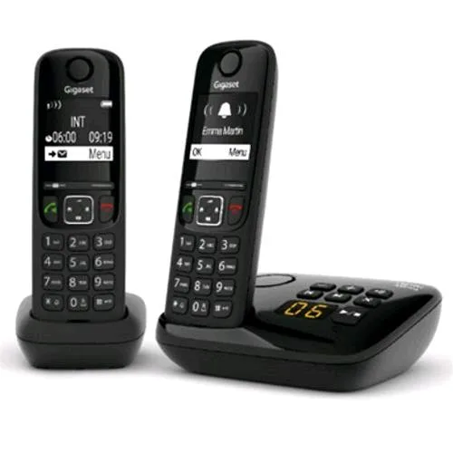 Gigaset AS690A Duo Cordless DECT con Segreteria + un Aggiuntivo Black