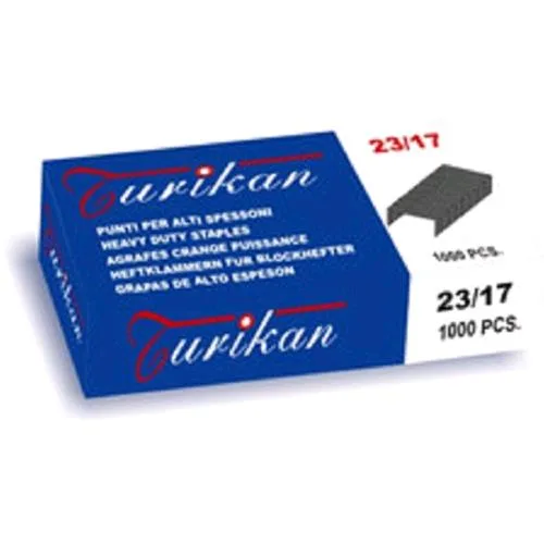 Iternet Turikan Punti Metallici 23/17 mm per Alti Spessori Confezioe 1.000 Pezzi