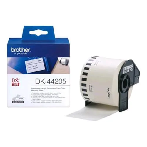 Brother DK44205 Nastro Carta Termica 62MMX30.48MT Autoadesivo Colore Bianco Stampa Nero