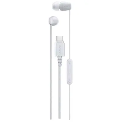 SONY Ier-EX15C Auricolari con Microfono in-Ear USB-C Controllo Chiamate e Volume/Musica Cavo Anti Groviglio Bianco