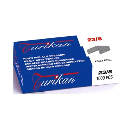 Iternet Turikan Punti Metallici 23/8 mm per Alti Spessori Confezione 1.000 Pezzi