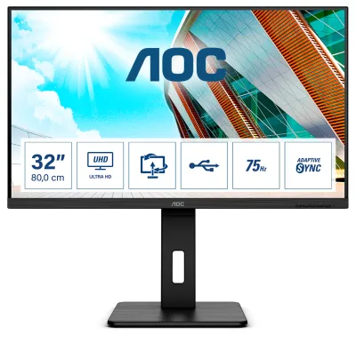 MON 31.5 VA 4K DP HDMI HUB USB AOC U32P REG ALTEZZA PIVOT MM