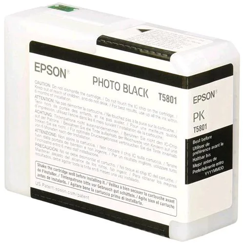 Epson T5801 Tanica Nero Fotografico per Stylus Pro 3800/Graphics/Ratemirate/3 Anni On-Site Garanzia Italia (C13T580100)