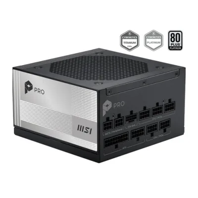 Msi Pro A1000PL Alimentatore 1.000 W Completamente Modulare Cybenetics Platinum 80 Plus Platinum Supporto GPU Pcie 5.1 ATX 3.1 Nero