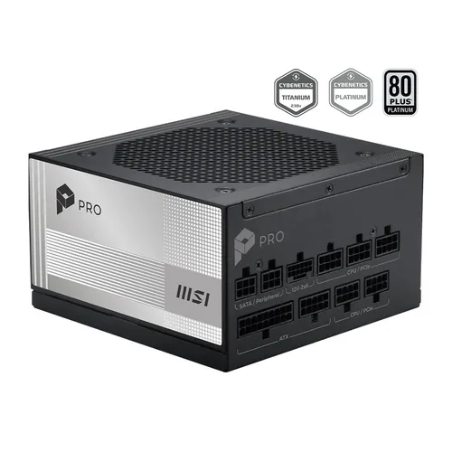 Msi Pro A1000PL Alimentatore 1.000 W Completamente Modulare Cybenetics Platinum 80 Plus Platinum Supporto GPU Pcie 5.1 ATX 3.1 Nero