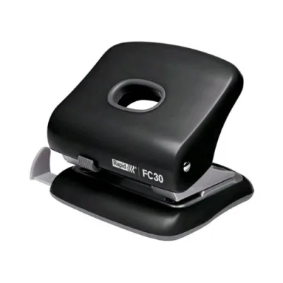 Rapid FC30 Perforatore 2 Fori in Acciaio Capacita' Foratura 30 Fogli Fori 5.5 mm Col. Nero