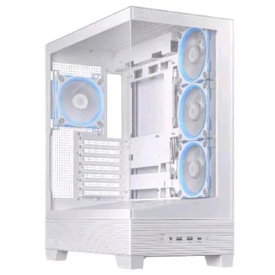 ASUS A31 Plus TG ARGB White Case ATX Pannello Frontale e Laterale in Vetro Temperato 4 Ventole Arg Preistallate Bianco