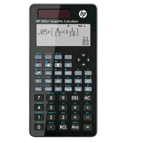 HP 300S+ Calcolatrice Scientifica 15 Cifre Display a 4 Linee Alimentazione Solare Batteria Nero