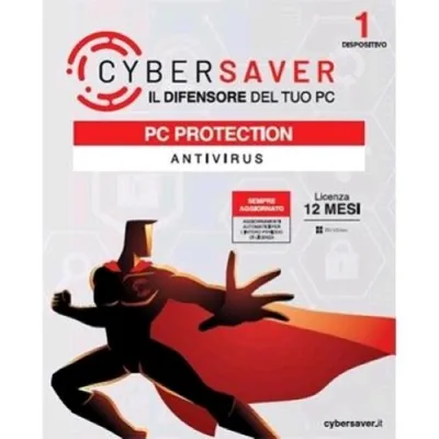 Cybersaver PC Protection - Antivirus 1 Dispositivo Sempre Aggiornato Licenza 12 Mesi Box