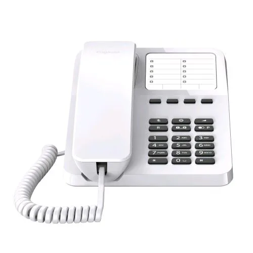 Gigaset Desk 400 Telefono da Tavolo a Filo con 4 Tasti di Chiamata Diretta Bianco
