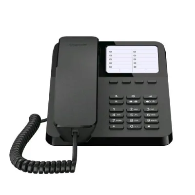 Gigaset Desk 400 Telefono da Tavolo a Filo con 4 Tasti di Chiamata Diretta Nero