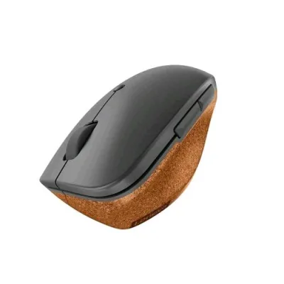 Lenovo Go Mouse Ottico Verticale Wireless 6 Tasti 2.400 DPI Grigio/Sughero