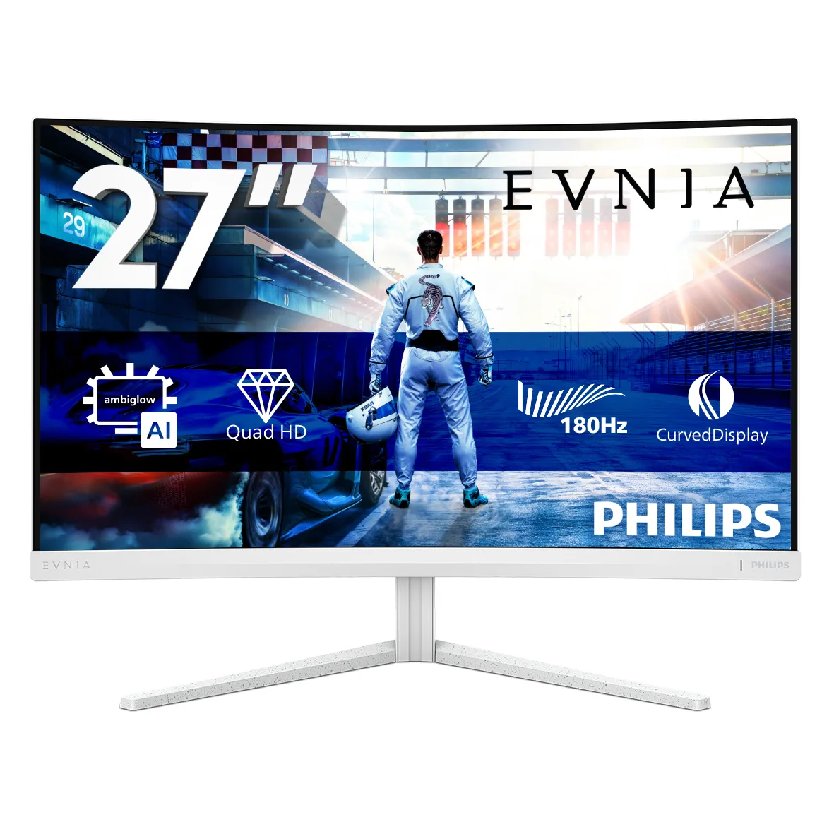 MON 27IPS 2K 180HZ BIANCO REG ALT 27M2C5501/00 2HDMI DP 1MS CURVO