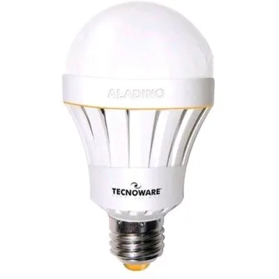 Tecnoware Aladino Lampada a LED con Batteria Incoporata E27 10W-70W 1.000 Lumen 6.500K