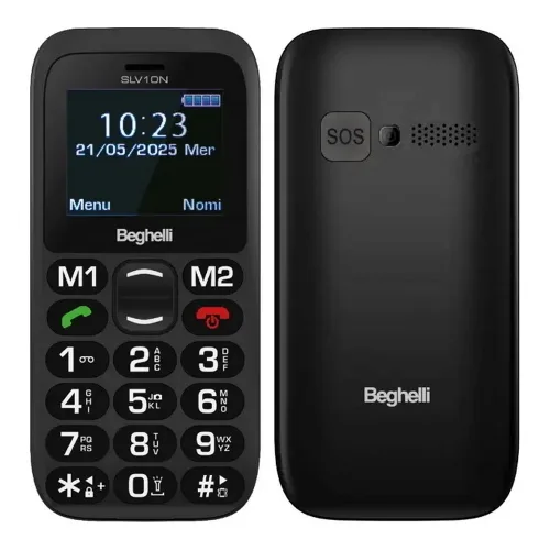 Beghelli SLV10N Dual SIM 1.77" Senior Phone Tasti Grandi Chiamata Rapida Tasto Sos Volume Potenziato Grigio Scuro