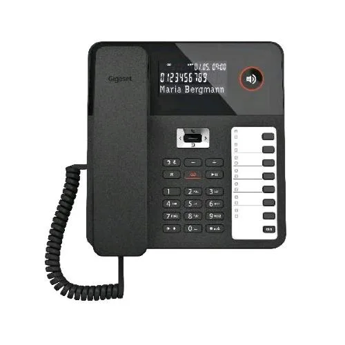 Gigaset Desk 800 Telefono da Tavolo con Ampio Display Retoilluminato Segreteria Telefonica 7 x 2 Tasti Programmabili Presa Cuffie Nero