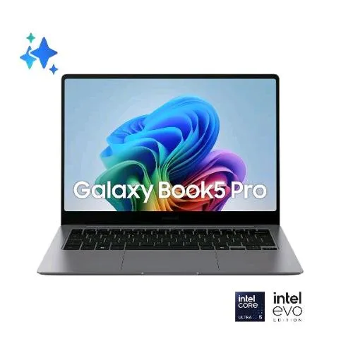 Samsung Galaxy BOOK5 Pro NP944XHA-KG4IT 14" Amoled Wqxga+ Touch Screen Intel Core Ultra 5 226V RAM 16GB-SSD 512GB NVMe-Intel Arc Graphics 8GB-Wi-Fi 7-Win 11 Prof Grey