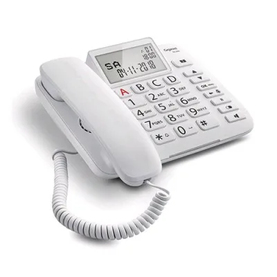 Gigaset DL 380 Telefono da Tavolo con Display Tasti Grandi Bianco