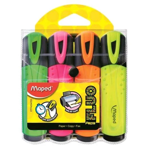 Maped Evidenziatore Fluo Peps Colori Assortiti 4 pz