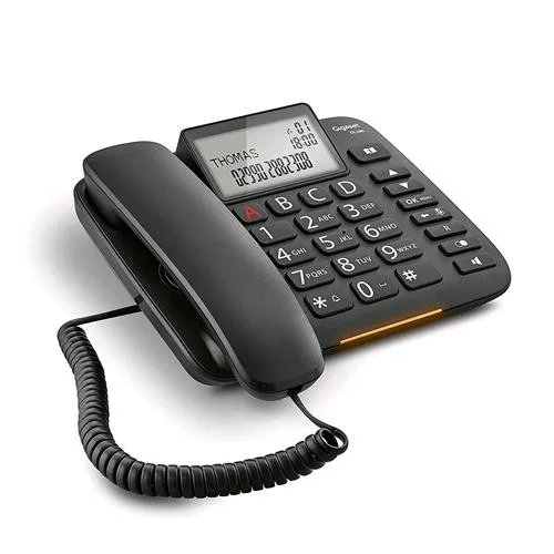 Gigaset DL 380 Telefono da Tavolo con Display Tasti Grandi Nero